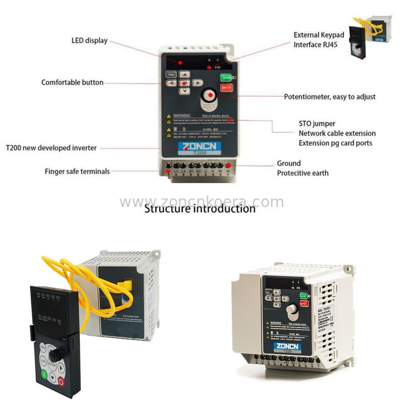 ZONCN T200 Series 15KW Vfd Frequency Drives Low Voltage 380v