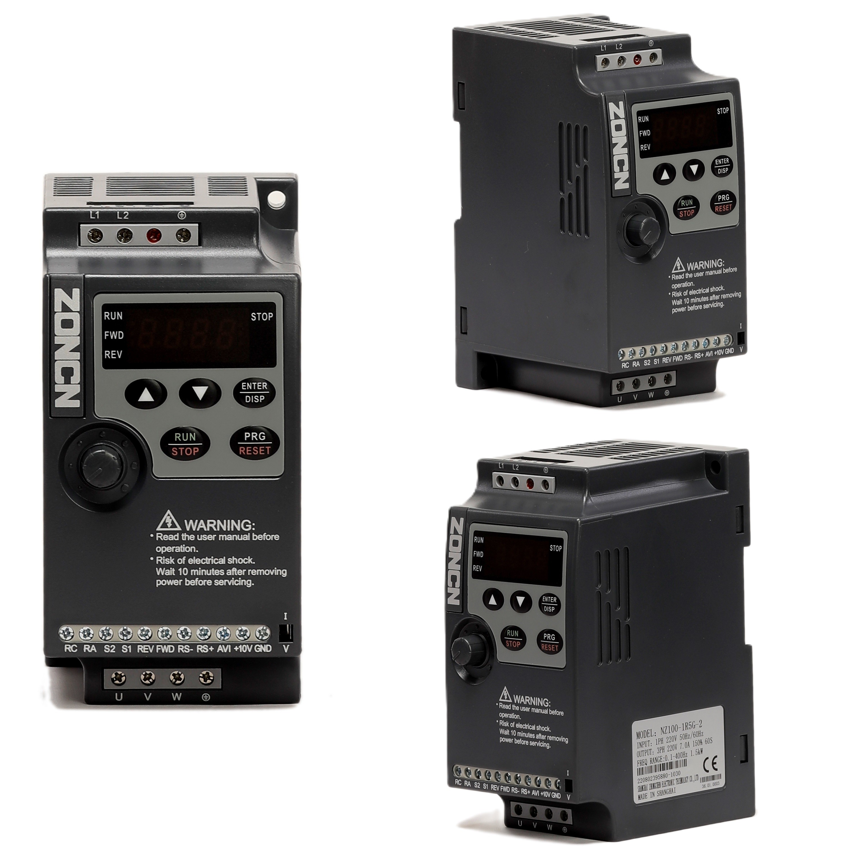 Single Phase 220v VFD 0.75kw NZ100-0R75G-2 Mini Inverter 50hz 60hz From ZONCN