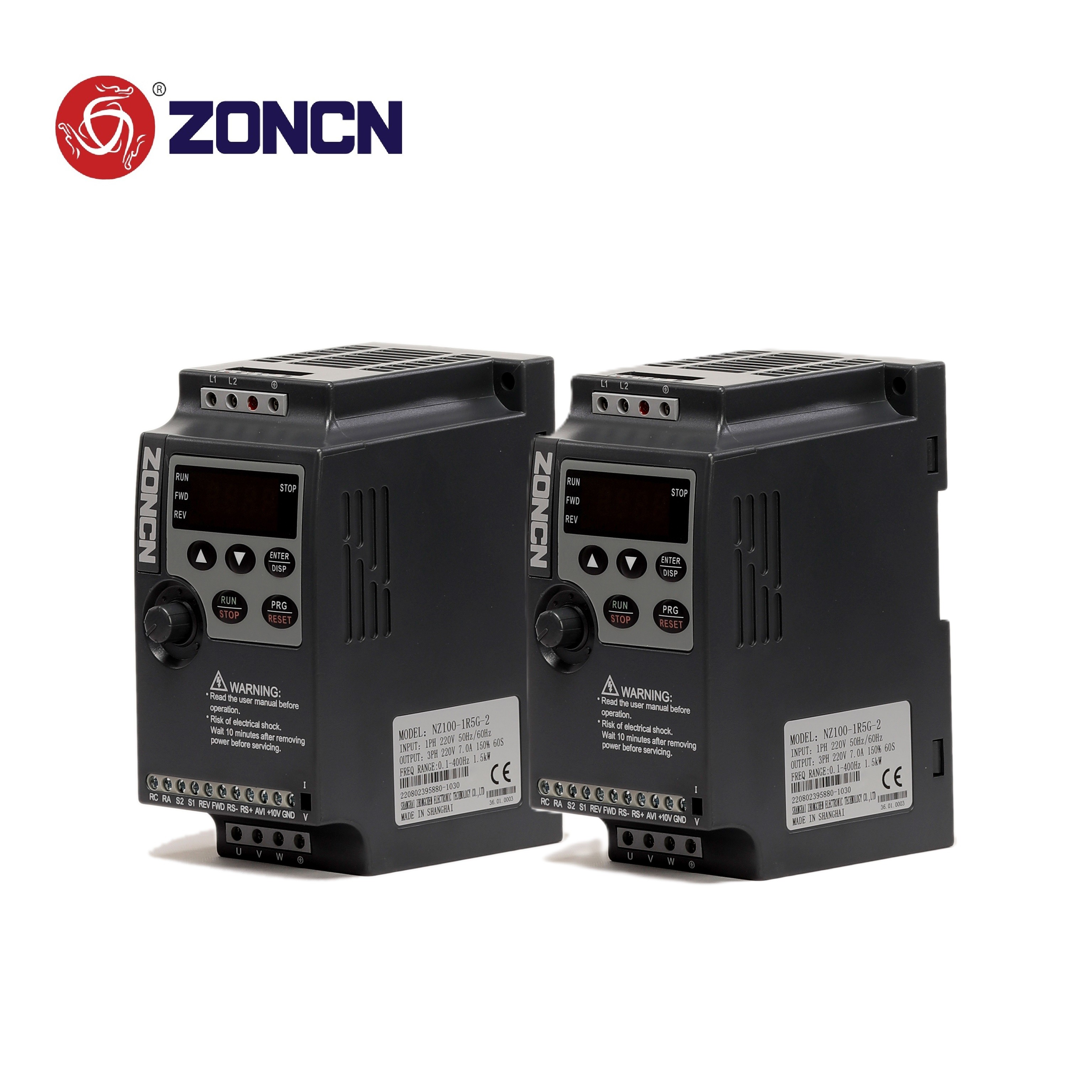 NZ100-1R5G-2 Inverter 220v 0.75kw 1.5kw Variable Frequency Drive 1hp 2hp VFD From ZONCN